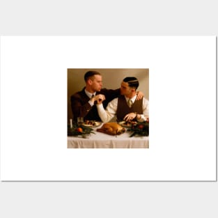 Gay Couple Sharing Thanksgiving Dinner Posters and Art
